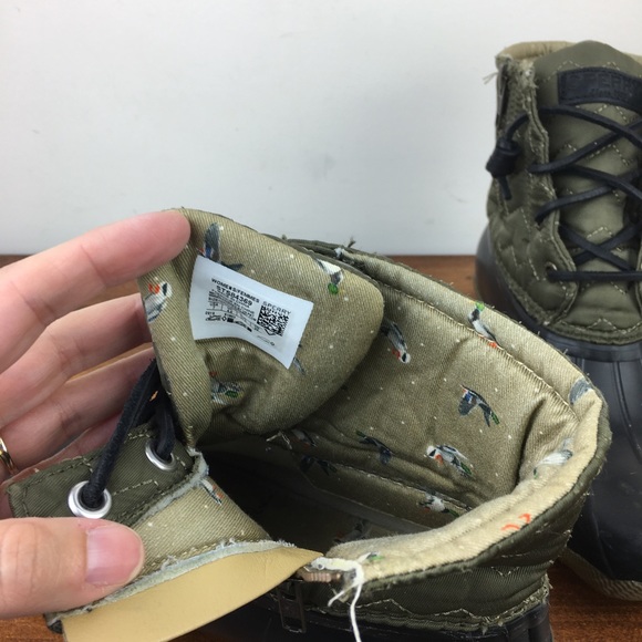 Sperry Women's Saltwater Duck Boots Green Quilted Size 7 Side Zip STS84369. - Picture 13 of 14